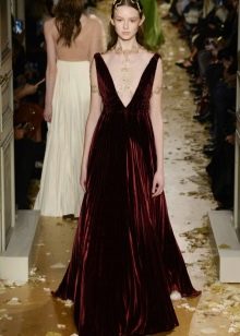 Floor-length velor dress
