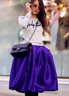 purple full midi skirt