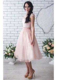 fluffy midi skirt