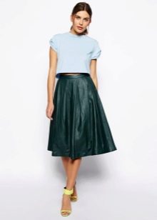 jupe midi vert foncé