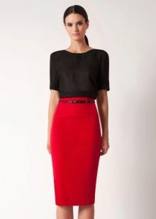 High-waisted pencil skirt