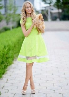 Mid-length light green dress