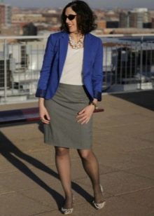 Gray cotton pencil skirt