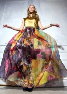 jupe en mousseline multicolore