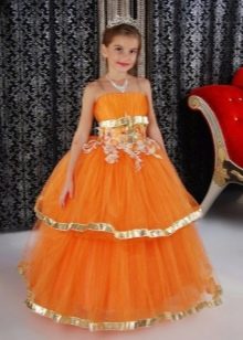 Elegant yellow fluffy dress for a girl