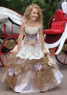 Gorgeous fluffy dress for girls on the floor