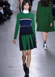 warm black and green tracksuit skirt