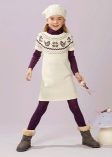 Robe tunique d'hiver blanche pour fille