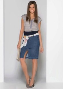 denim pencil skirt