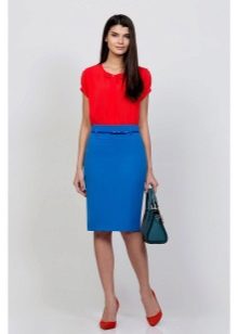 what to wear with an aquamarine skirt