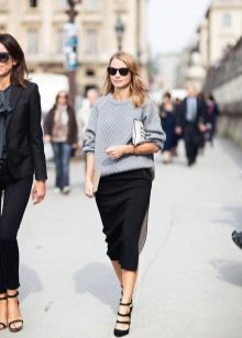 mid-length city pencil skirt