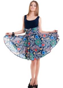 bright patterned summer sun skirt