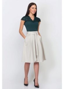 mid-length pocket detail skirt