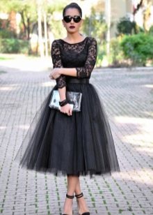 evening look with a skirt-sun their tulle