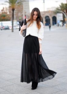 black chiffon skirt