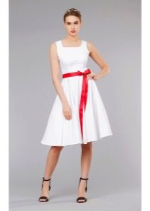 mid-length white skirt