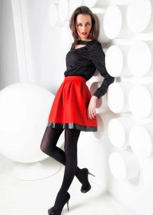 red mini skirt