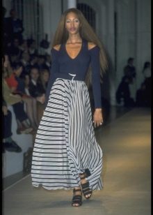 pancake striped fluffy skirt