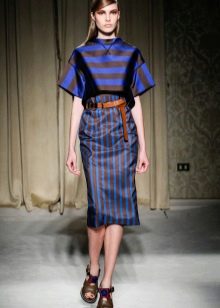 striped skirt suit