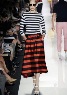 orange and black stripe skirt