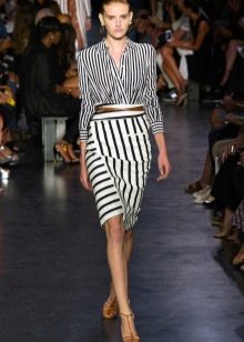striped straight fit skirt