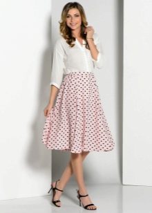 elasticated polka dot skirt