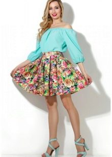 floral print elasticated skirt