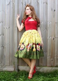 Below the knee skirt with a belt strap