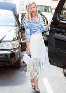 White fringed skirt