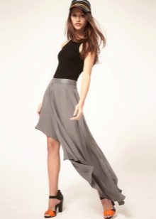 Asymmetric skirt with train