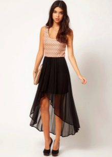 Asymmetric skirt with train