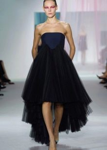 Fluffy skirt with a train