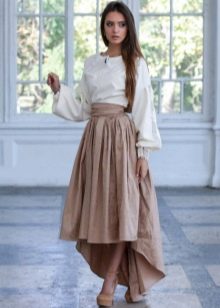 Train skirt and white shirt looks