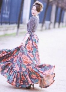 Skirt sun to the floor in combination with a semi-ver