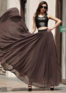 Floor-length skirt sun from chiffon