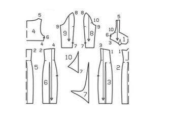 Pattern of a wedding dress with flounces