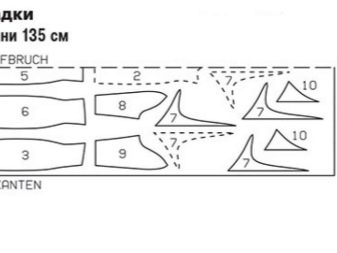 Layout of a wedding dress with ruffles