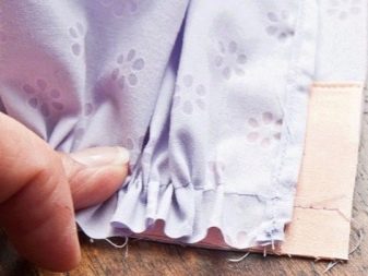 Sewing ruffles on the dress - step 1