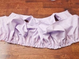 Sewing ruffles on the dress - step 2