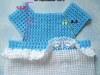 An example of calculating armholes for an elegant crocheted dress for a girl of 4-5 years old