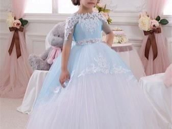 Chic wedding puffy dress with lace for girls