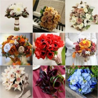 Wedding bouquet under the ivory dress