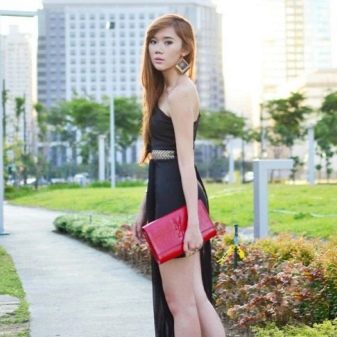 Asymmetric dress envelope handbag
