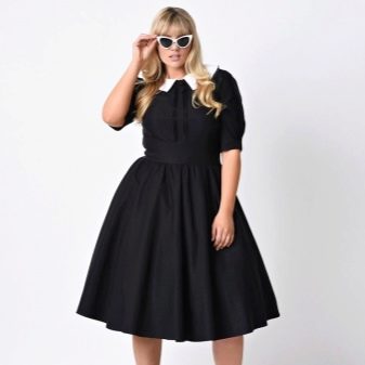 Dress with a half-sun skirt for obese women