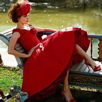 Red dress in the style of dudes