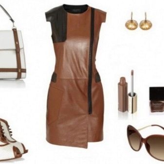 Accessories for brown leather dress