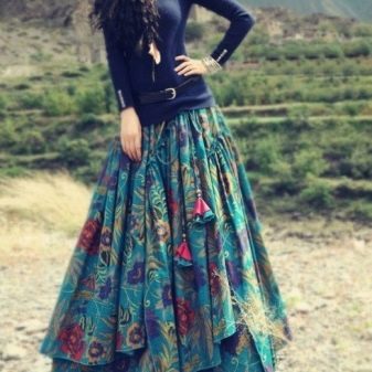 Layered cotton skirt