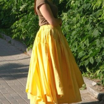 Linen layered skirt