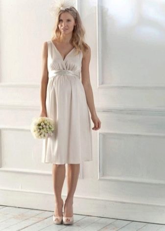 Silk maternity wedding dress