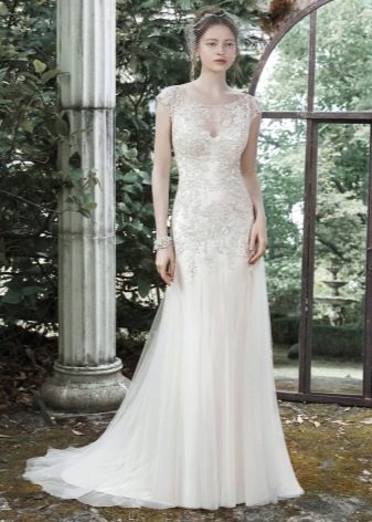 Robe de mariée droite en dentelle